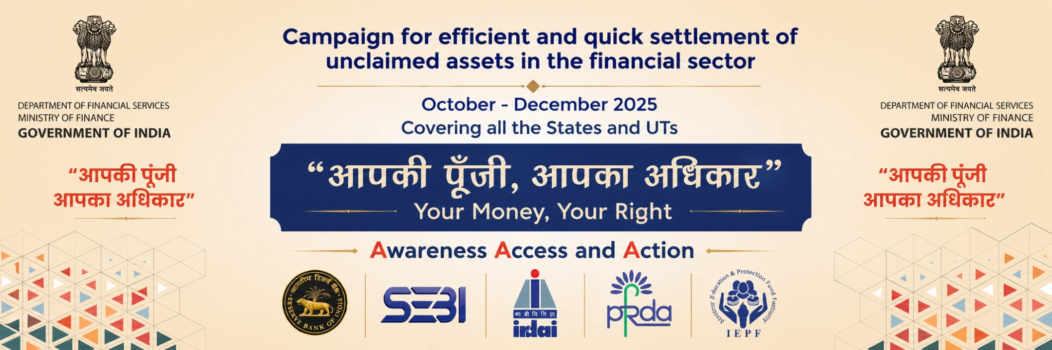 Your Money, Your Right unclaimed financial assets awareness campaign